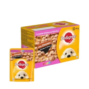 Pedigree Chicken and Liver Chunks in Gravy Pouch Puppy Dog Wet Food