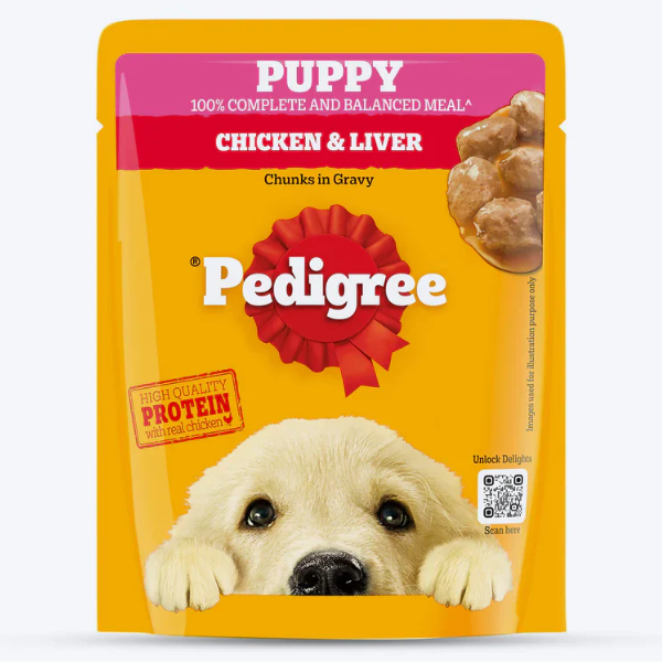 Pedigree Puppy Chicken & Liver Chunks in Gravy Pouch