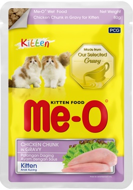 Meo Kitten Chicken Chunk in Gravy Kitten Wet Food Pouch