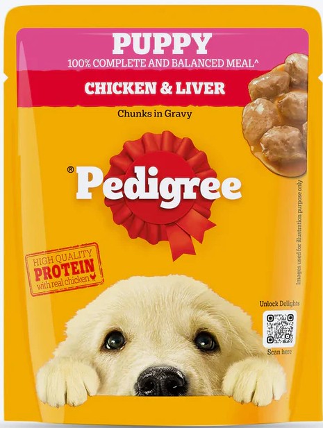 Pedigree Puppy Chicken and Liver Chunks in Gravy Pouch